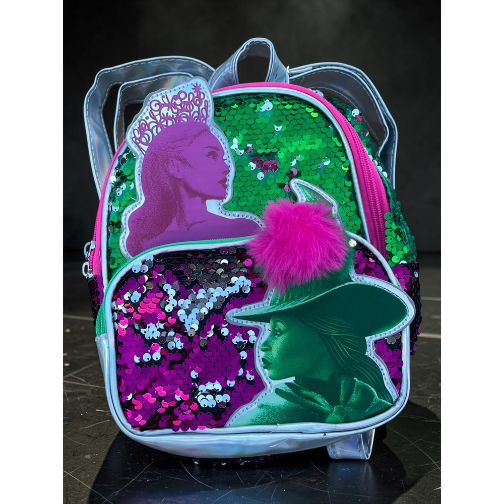 Wicked Movie Glinda Elphaba Mini Backpack Sequin Green Pink‎ Universal Studios